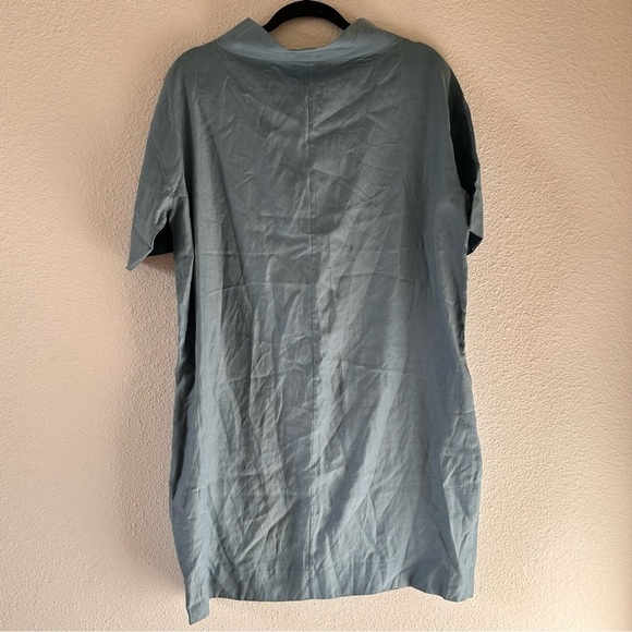 COS Drop Shoulder Mock Cowl Neck Midi Dress Muted Blue Color Women Sz EUR 42 NWT - Picture 6 of 10